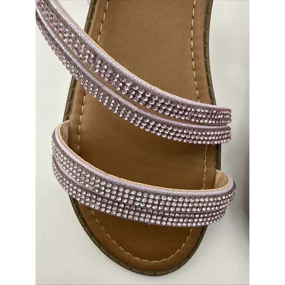 Jellypop Girls Size 4 Penny‎ style - Light Purple Crystal Strappy Sandals NWOT - Picture 4 of 7